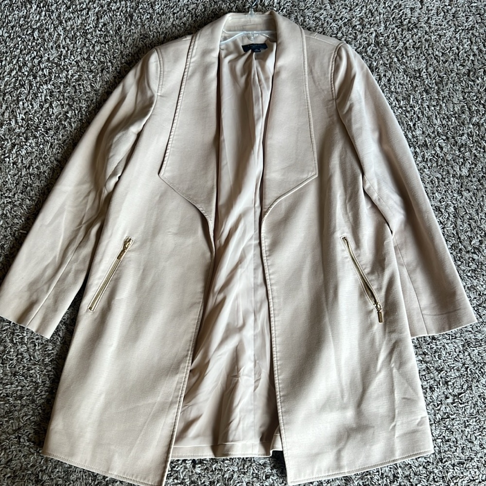 Tahari Taupe Drape Open Front Jacket Size 10 - image 2